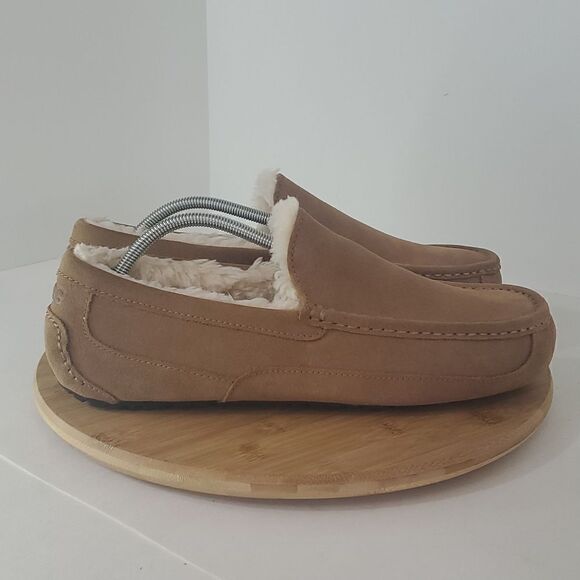 UGG Ascot Slipper Chestnut Suede Wool Comfort Loafer Men's US 12 New - Picture 2 of 12